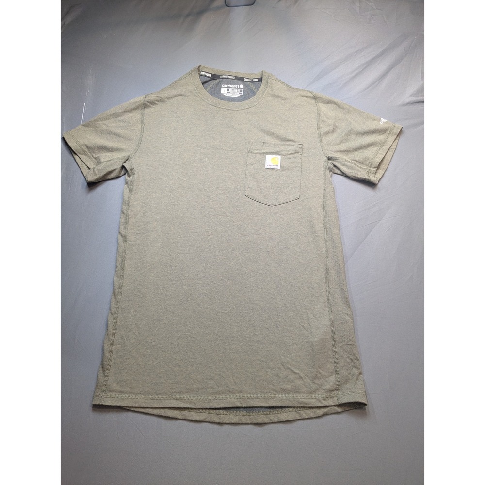 Carhartt Force Relaxed Fit Pocket T-Shirt Mens Small Green TK4616-M Short Sleeve